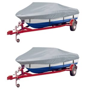 Boat Covers 2 pcs Grey Length 488-564 cm Width 239 cm