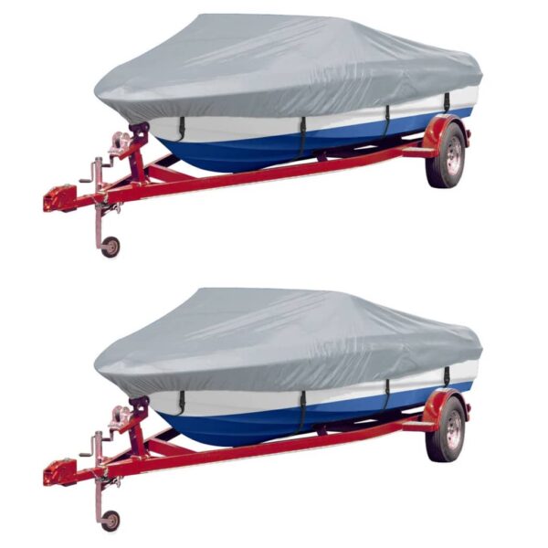 Boat Covers 2 pcs Grey Length 610-671 cm Width 254 cm