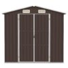 Garden Shed Brown 205x129x183 cm Galvanised Steel