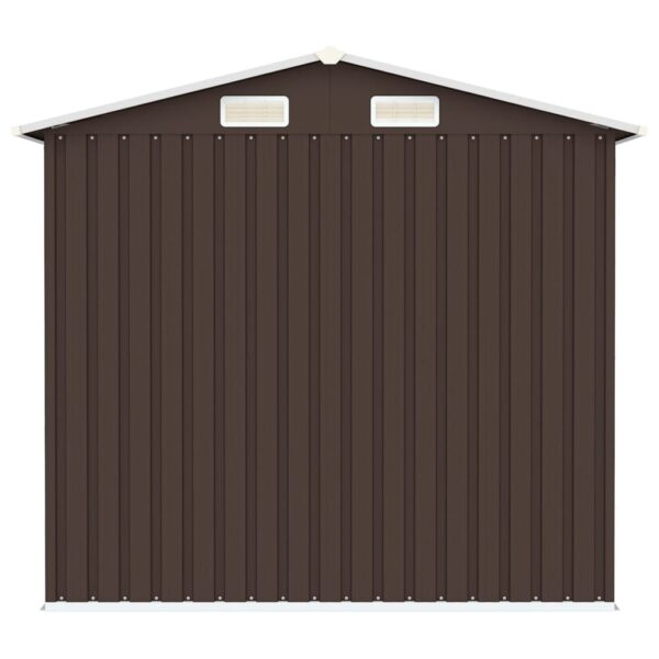 Garden Shed Brown 205x129x183 cm Galvanised Steel
