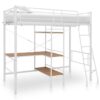 Bunk Bed with Table without Mattress White Metal 90x200 cm