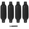 Boat Fenders 4 pcs Black 41x11.5 cm PVC