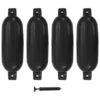 Boat Fenders 4 pcs Black 58.5x16.5 cm PVC