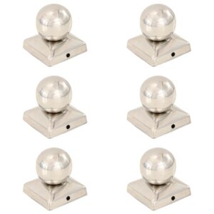 Post Caps 6 pcs Globe Final Stainless Steel 71x71 mm