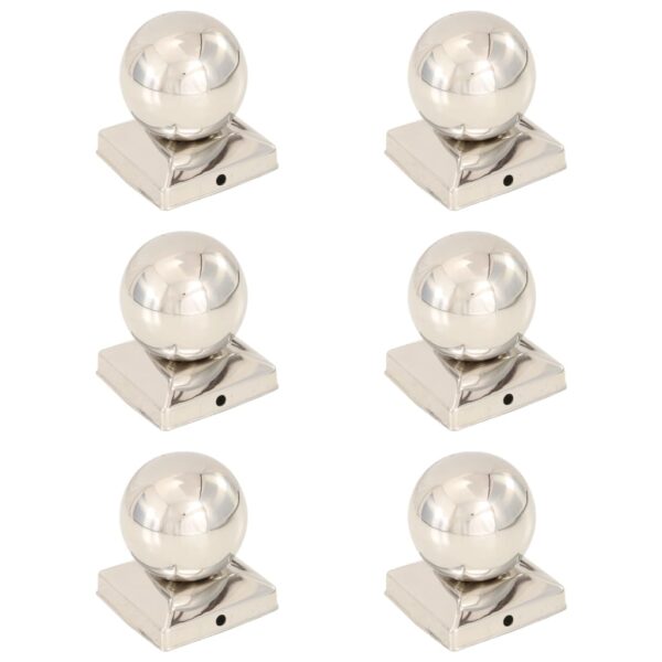Post Caps 6 pcs Globe Final Stainless Steel 91x91 mm