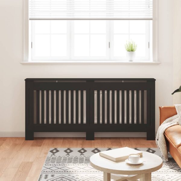 Radiator Cover Black 172x19x81.5 cm MDF