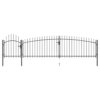 Garden Fence Gate with Spear Top 5x1.5 m Black