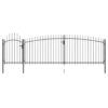 Garden Fence Gate with Spear Top 5x2 m Black