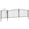 Garden Fence Gate with Spear Top 5x2 m Black
