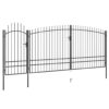 Garden Fence Gate with Spear Top 5x2.45 m Black