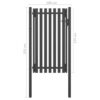 Garden Fence Gate Steel 1x2.25 m Anthracite