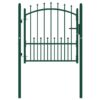 Fence Gate with Spikes Steel 100x100 cm Green