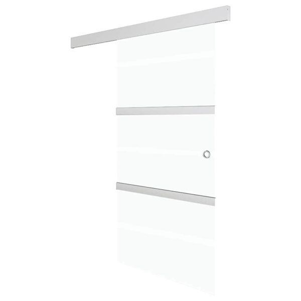 Sliding Door ESG Glass and Aluminium 76x205 cm Silver