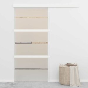 Sliding Door ESG Glass and Aluminium 102.5x205 cm Silver