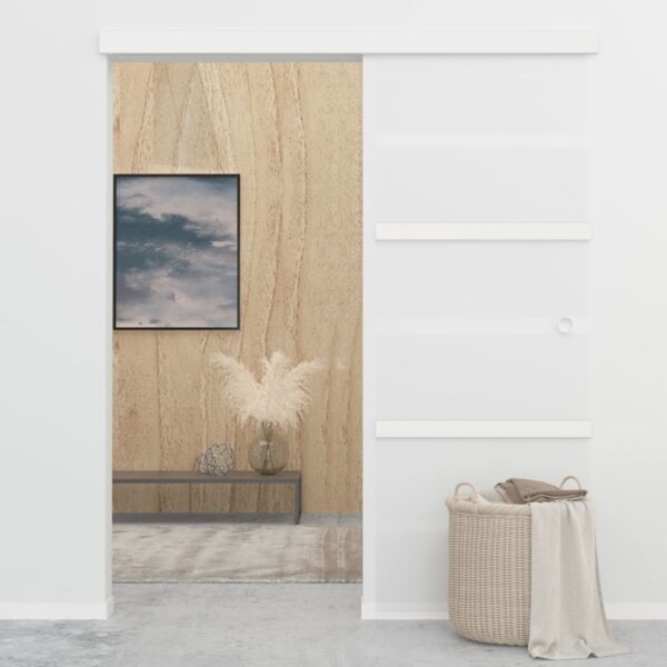Sliding Door with Soft Stops ESG Glass and Aluminium 76x205 cm