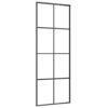 Sliding Door Aluminium and ESG Glass 76x205 cm Black