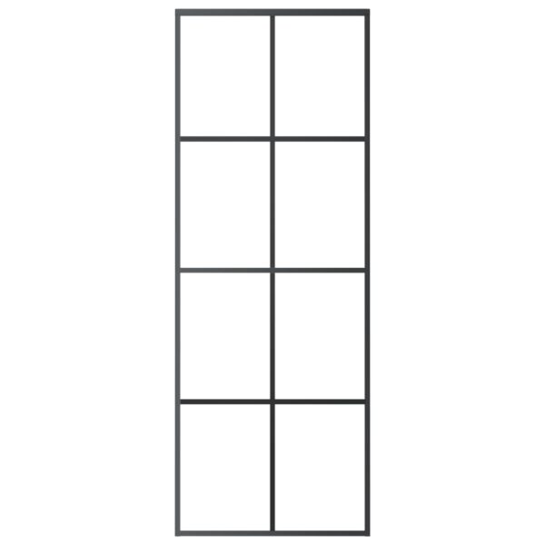 Sliding Door Aluminium and ESG Glass 76x205 cm Black