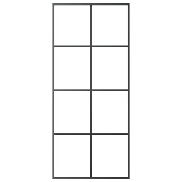Sliding Door Aluminium and ESG Glass 90x205 cm Black