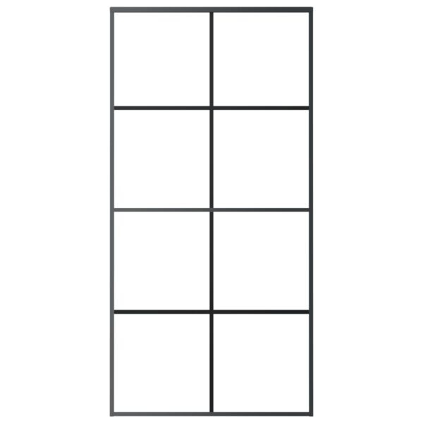 Sliding Door Aluminium and ESG Glass 102.5x205 cm Black
