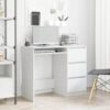 Desk White 90x45x76 cm Engineered Wood