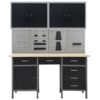 Workbench with Four Wall Panels and Two Cabinets