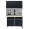 Workbench with Three Wall Panels and One Cabinet