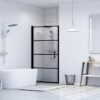 Shower Door Tempered Glass 100x178 cm Black