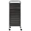XXL 15-Drawer Mobile Storage Trolley Black Plastic