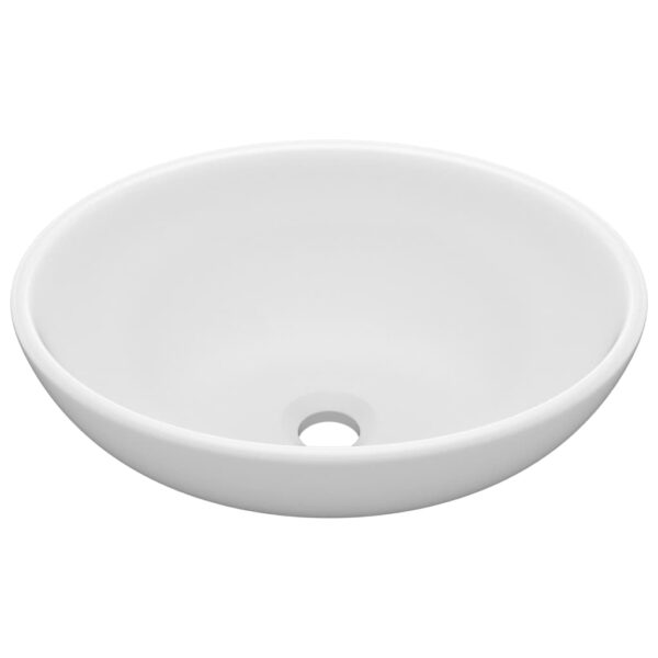 Luxury Basin Oval-shaped Matt White 40x33 cm Ceramic
