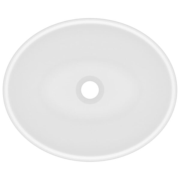 Luxury Basin Oval-shaped Matt White 40x33 cm Ceramic