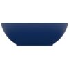 Luxury Basin Oval-shaped Matt Dark Blue 40x33 cm Ceramic