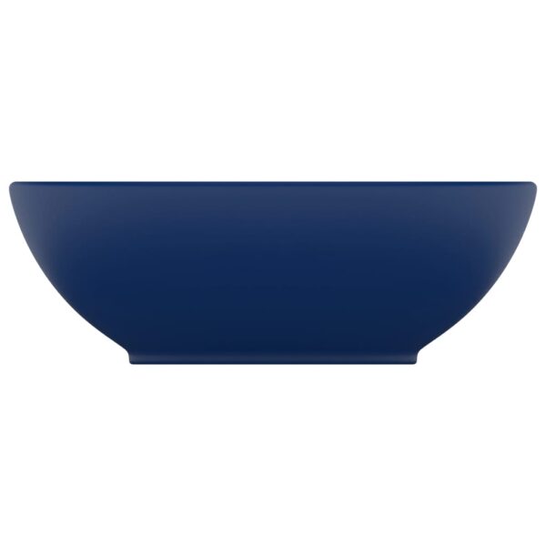 Luxury Basin Oval-shaped Matt Dark Blue 40x33 cm Ceramic