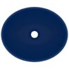 Luxury Basin Oval-shaped Matt Dark Blue 40x33 cm Ceramic