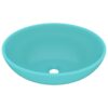 Luxury Basin Oval-shaped Matt Light Green 40x33 cm Ceramic