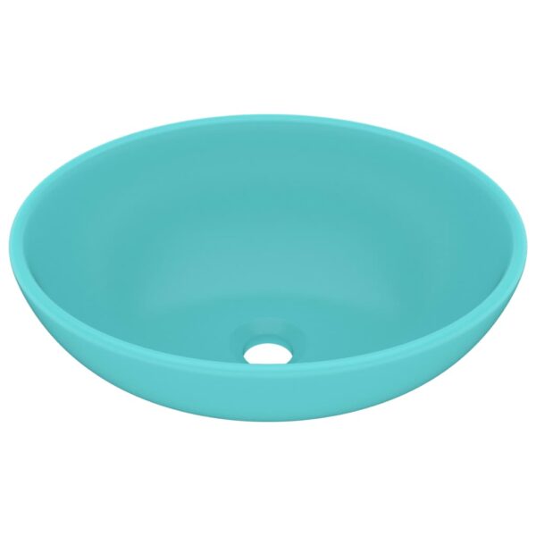 Luxury Basin Oval-shaped Matt Light Green 40x33 cm Ceramic