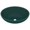 Luxury Basin Oval-shaped Matt Dark Green 40x33 cm Ceramic