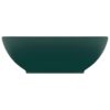 Luxury Basin Oval-shaped Matt Dark Green 40x33 cm Ceramic