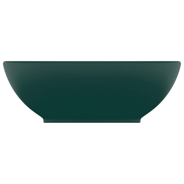 Luxury Basin Oval-shaped Matt Dark Green 40x33 cm Ceramic