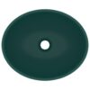 Luxury Basin Oval-shaped Matt Dark Green 40x33 cm Ceramic