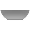Luxury Basin Oval-shaped Matt Light Grey 40x33 cm Ceramic