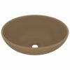 Luxury Basin Oval-shaped Matt Cream 40x33 cm Ceramic
