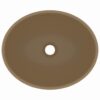 Luxury Basin Oval-shaped Matt Cream 40x33 cm Ceramic