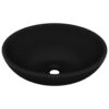 Luxury Basin Oval-shaped Matt Black 40x33 cm Ceramic