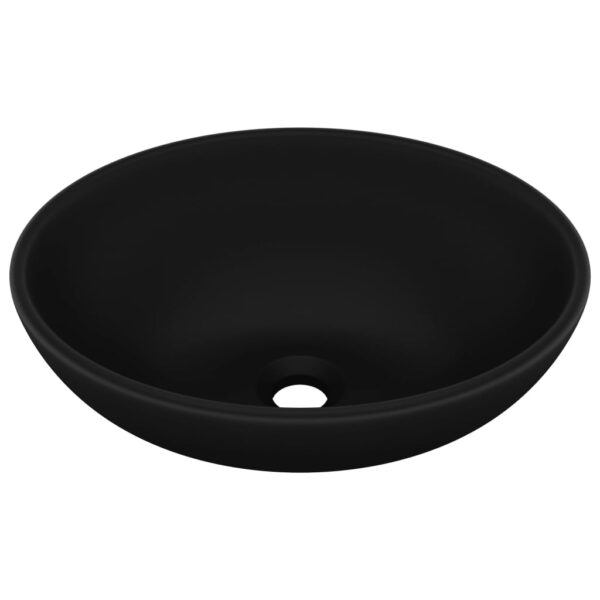 Luxury Basin Oval-shaped Matt Black 40x33 cm Ceramic