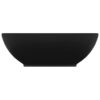Luxury Basin Oval-shaped Matt Black 40x33 cm Ceramic