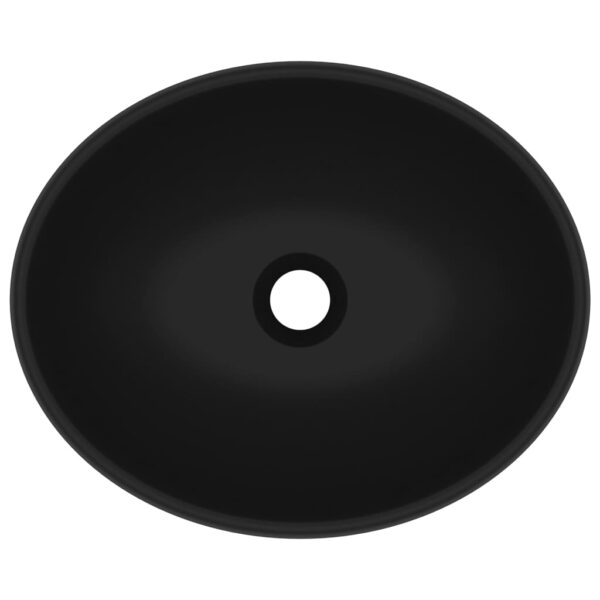 Luxury Basin Oval-shaped Matt Black 40x33 cm Ceramic