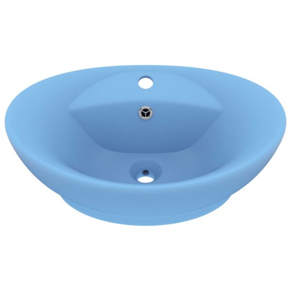 Luxury Basin Overflow Oval Matt Light Blue 58.5x39 cm Ceramic