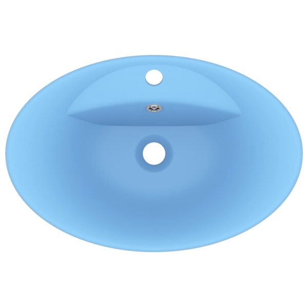 Luxury Basin Overflow Oval Matt Light Blue 58.5x39 cm Ceramic