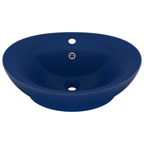 Luxury Basin Overflow Oval Matt Dark Blue 58.5x39 cm Ceramic