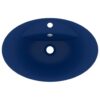 Luxury Basin Overflow Oval Matt Dark Blue 58.5x39 cm Ceramic